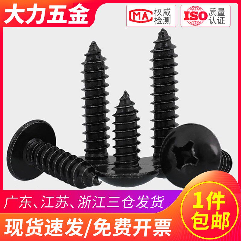 M5M6 304不锈钢黑色十字大扁头自攻螺丝螺钉伞型*x16x20x30x40x60