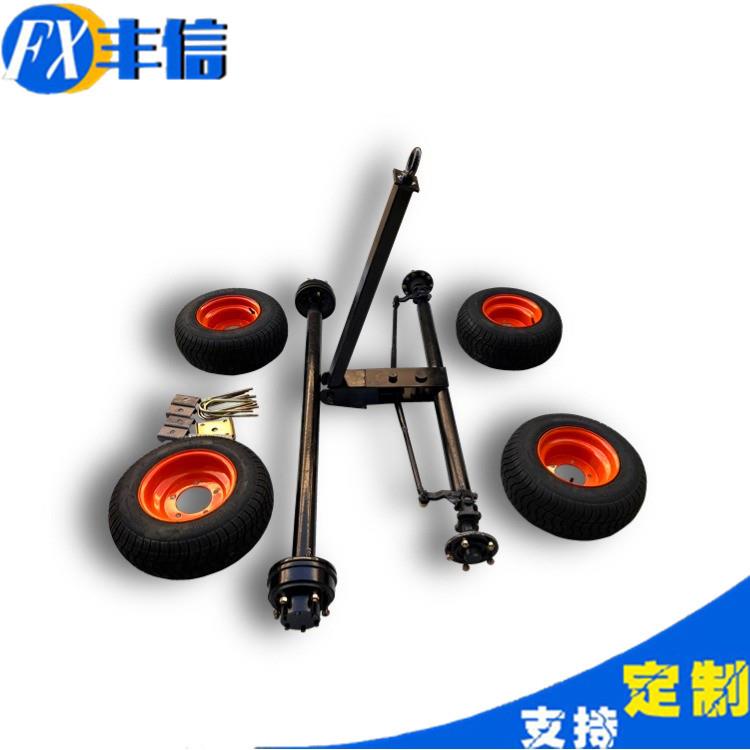 牵引前桥四轮车配件特种载重工程改装钢圈轮胎拖拽前桥悬浮后桥