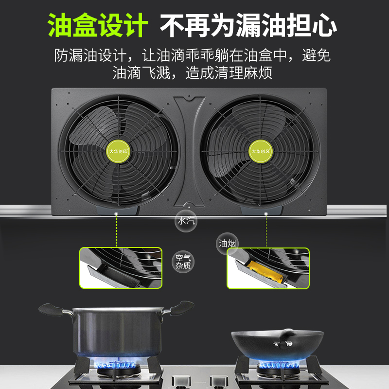双排排风扇排气扇换气扇抽风烟机D厨房家用双向窗式商用大功率