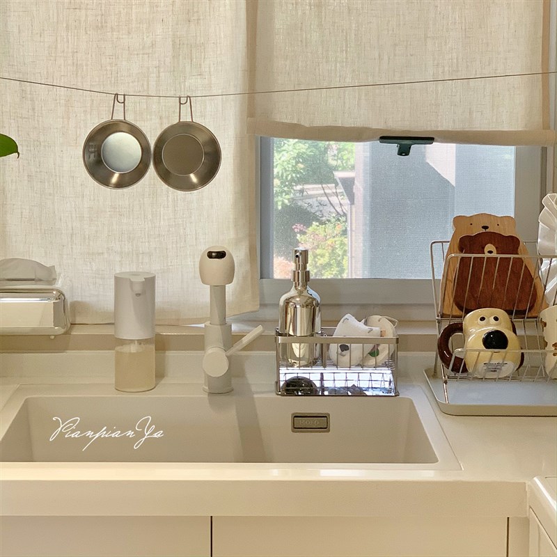 日式厨房304不锈钢置物架抹布海绵水导流O板沥水架洗洁精收纳架