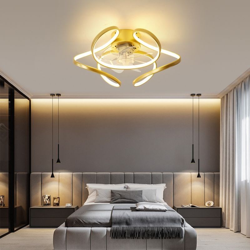 卧室风扇灯2024新款温馨浪漫吸D顶餐厅客厅吊扇灯网红轻奢简约