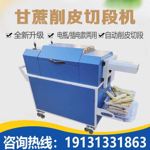 全自动甘蔗削皮切断机青皮甘蔗去皮刮皮剥皮切段机23年商用小型