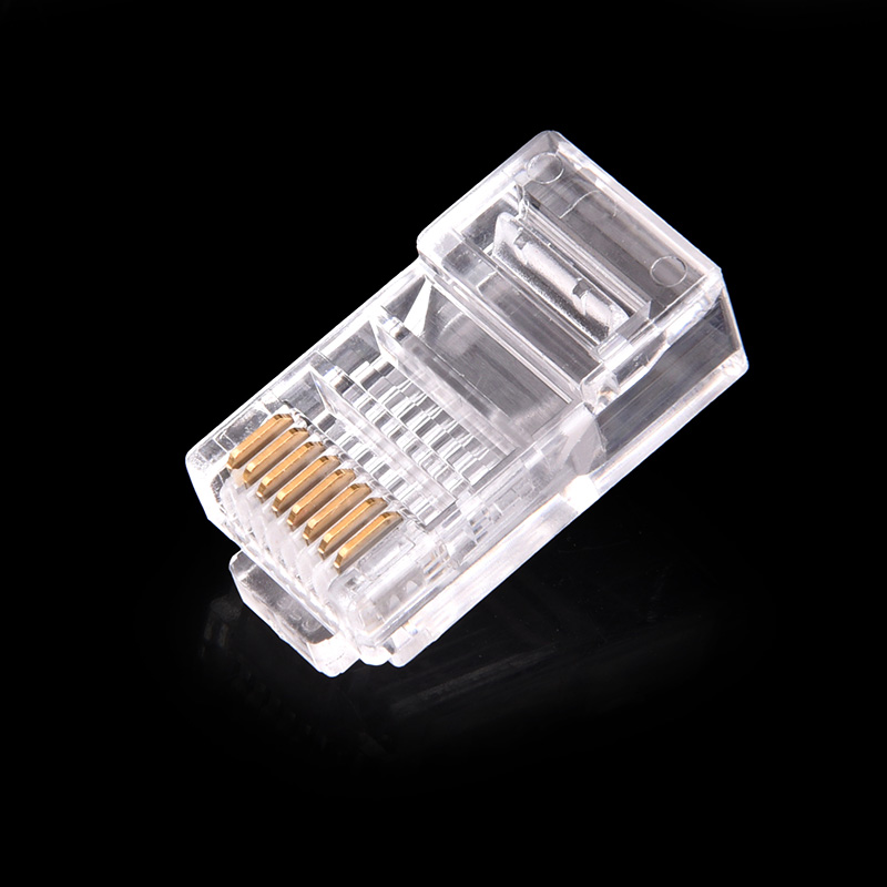 德爵 超五类网络8p8c镀金8芯水晶头网线J45S接头100个包邮