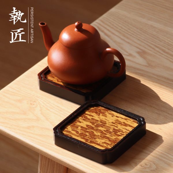 手工重竹梅妃茶杯垫子隔热垫杯托架紫砂壶垫养壶垫功夫茶禅意茶道