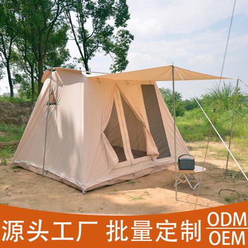 春帐户外露营豪华便携式棉布防雨加厚复古春日帐篷野营帐篷