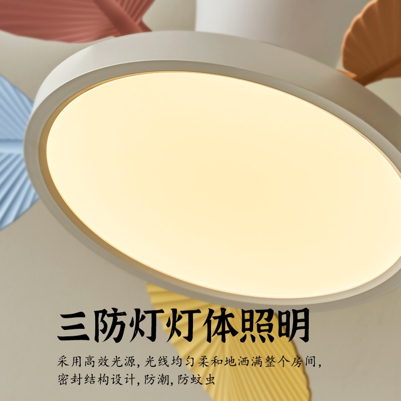 儿童卧室风扇灯女孩男孩彩色静音2025年新M款家用吸顶风扇灯中古