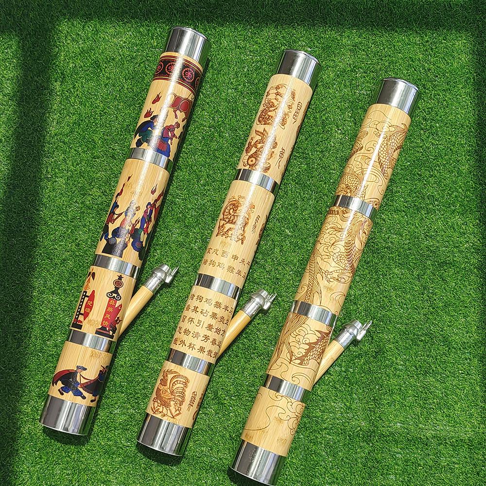 天然竹制直式水烟筒破竹雕花烟斗云南水烟杆烟具抽烟锅