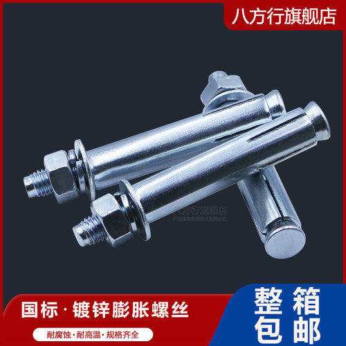 整箱国标镀锌膨胀螺丝零售拉爆螺丝钉膨胀管M6M10M12M16M24