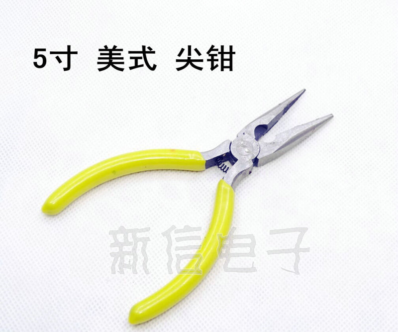 5寸美式尖嘴钳 DIY手工带齿小巧尖嘴钳子带齿钳带弹簧