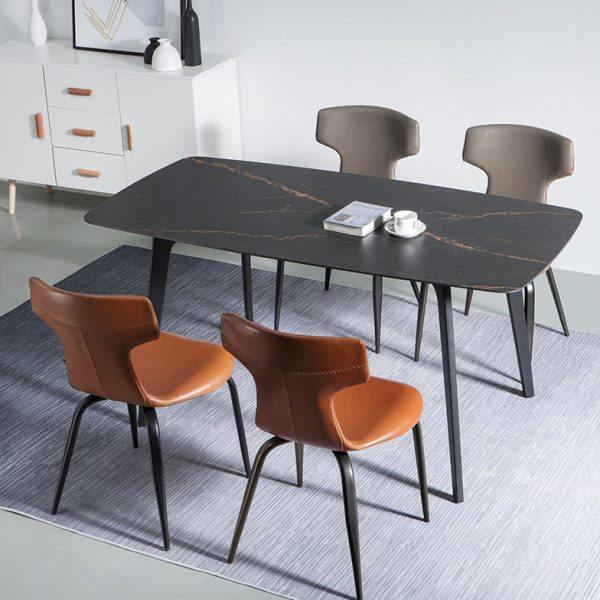 岩板餐桌轻奢极简现代欧式家用马肚形进口大理石小户型圆角饭桌,住宅家具,岩板餐桌,淘宝优惠券,粉丝福利购,淘宝优惠卷