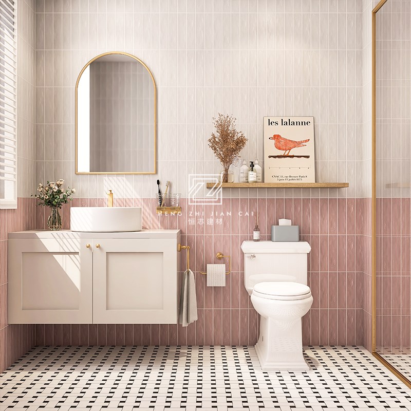 珍珠釉面砖60x253北欧特色瓷片厨E房卫生间背景墙凹凸面纯色内墙