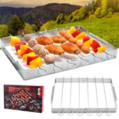 不锈钢可折叠烤串套件 BBQ户外烤架带烧烤签 简易烧烤架