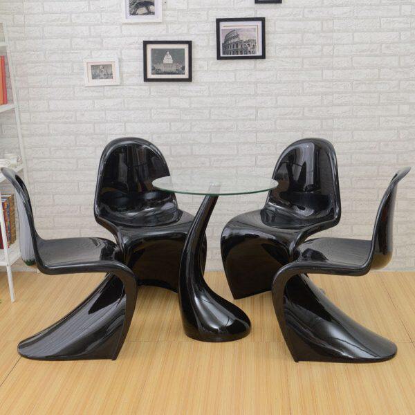 洽谈桌椅组合 会客简约现代谈判接待小圆桌椅 白色烤漆创意个性