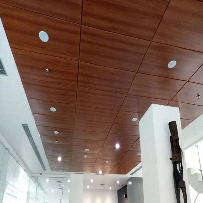仿木纹色转印铝单板会议室酒店门头吊顶天花装修木纹方管氟碳铝板