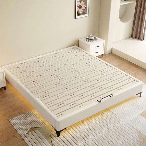 无头床实木家用小户型榻榻米床加密加厚静音排骨架无床头床架子