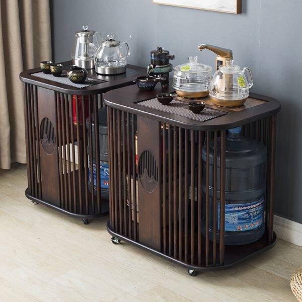 移动茶桌家用小茶台边柜泡茶车实木阳台茶几烧水壶一体煮茶水柜子