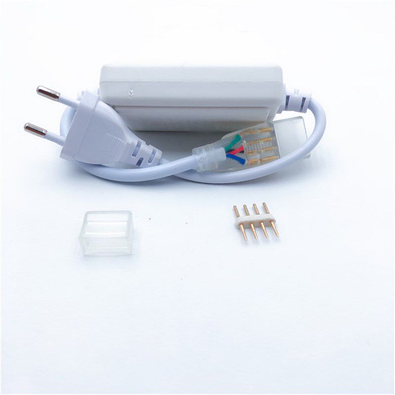 LED灯带插头5050七彩灯条RGB控制器220v灯带电源接头流水跑马4针