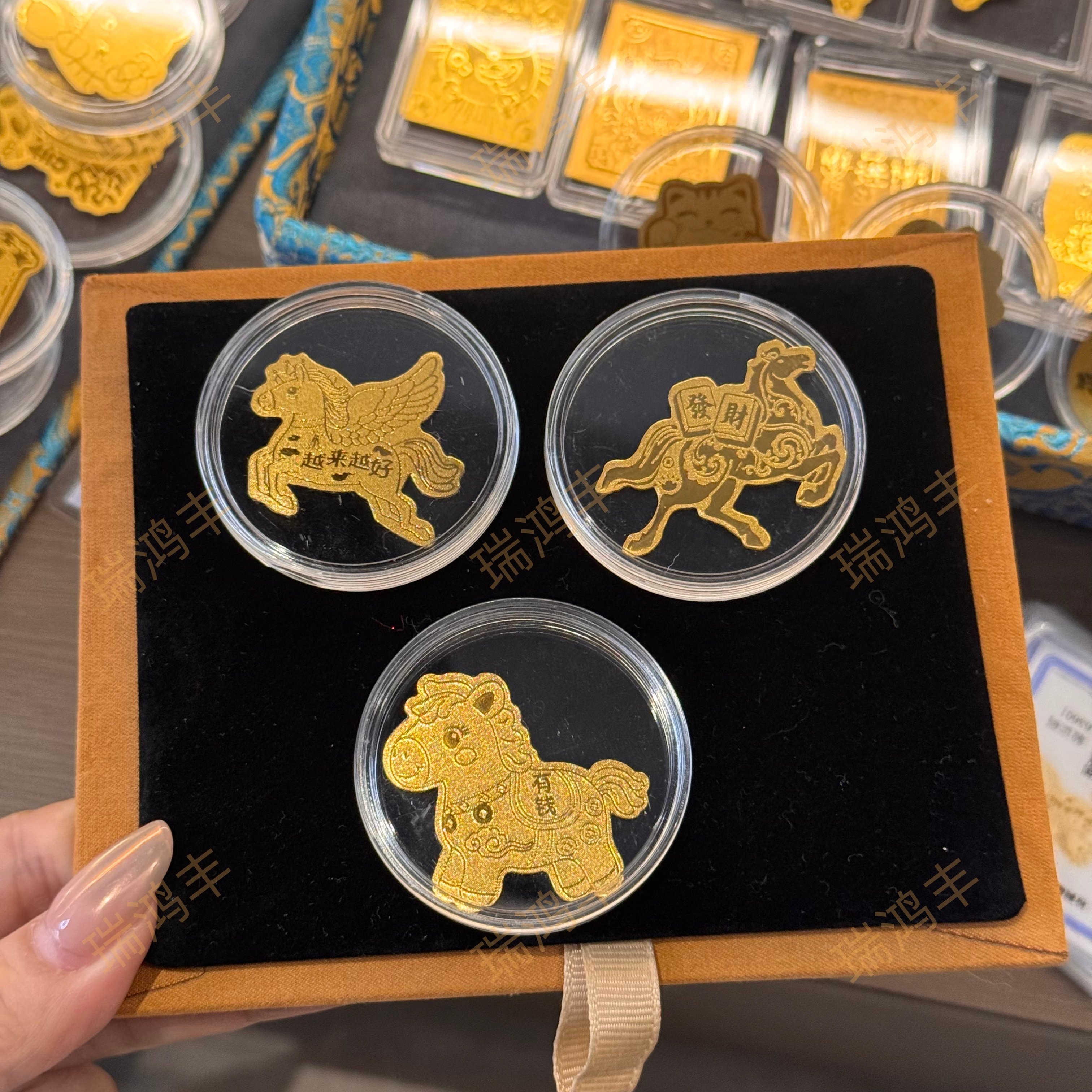 水贝足金2026马年黄金足金999手机贴马上暴富发有钱含金2mg带证书