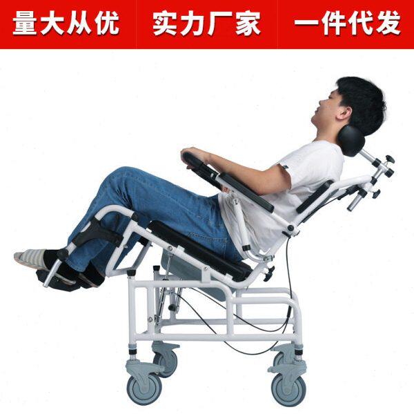 老人坐便椅带轮轻便轮椅可洗头澡铝合金坐便椅多功能带便盆沐浴凳