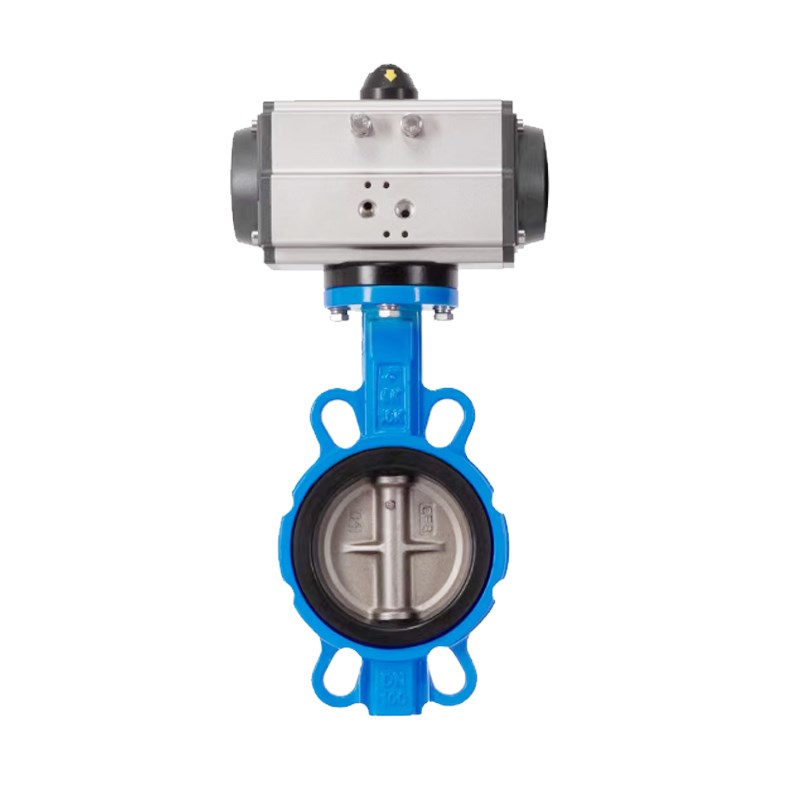 D671X-16Q气动对夹式蝶阀四氟不锈钢板DN5065 80 100 125 150 200