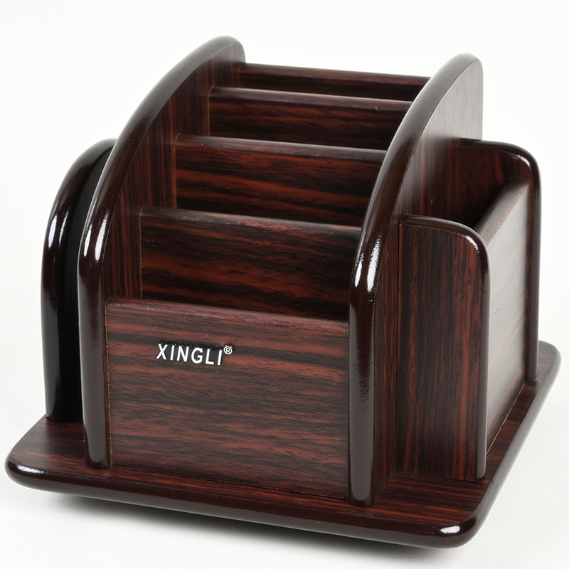 可旋转遥控器收纳盒手机摇控器茶几木质创意多功能客厅遥控板笔筒