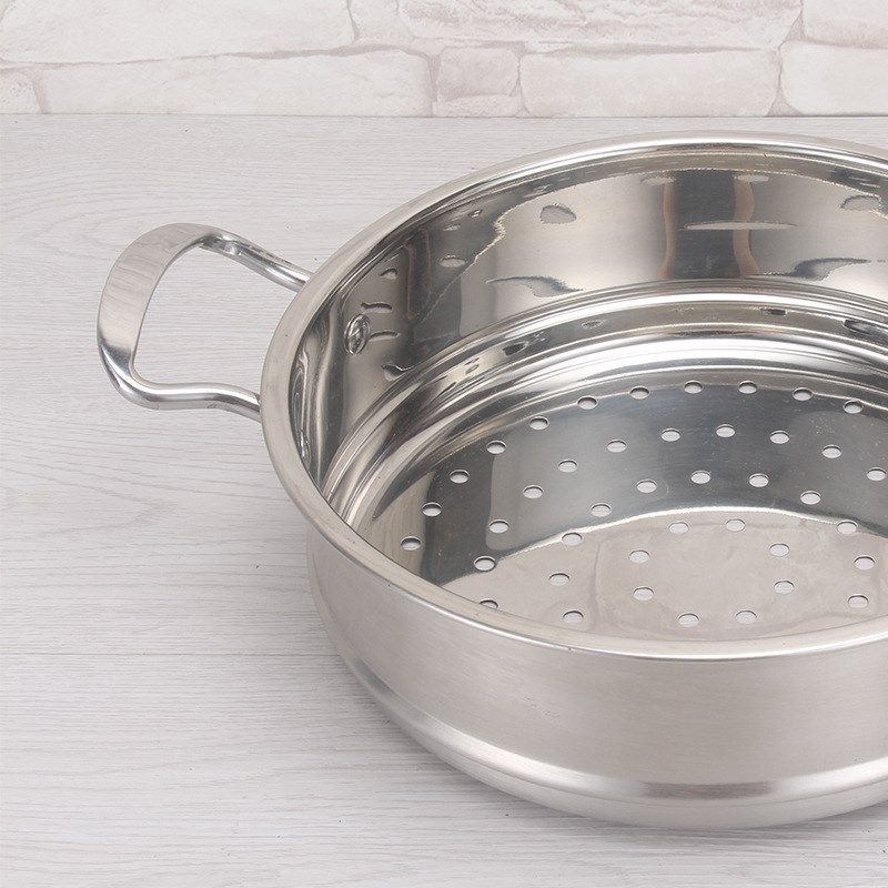 蒸锅不锈钢三层加厚韩式蒸锅三层双层蒸锅无磁复底礼品锅火锅锅具