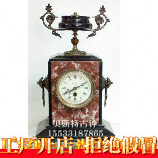 古钟铜机械|铸铜理石座钟|老式上弦静音台钟|仿古董钟|古玩钟表