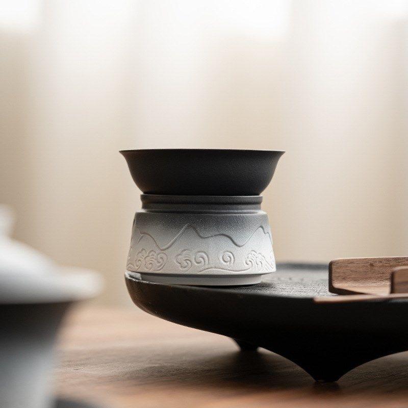 厂家观山海渐变茶漏茶滤不锈钢泡茶过滤网茶水分茶器陶瓷茶具配件