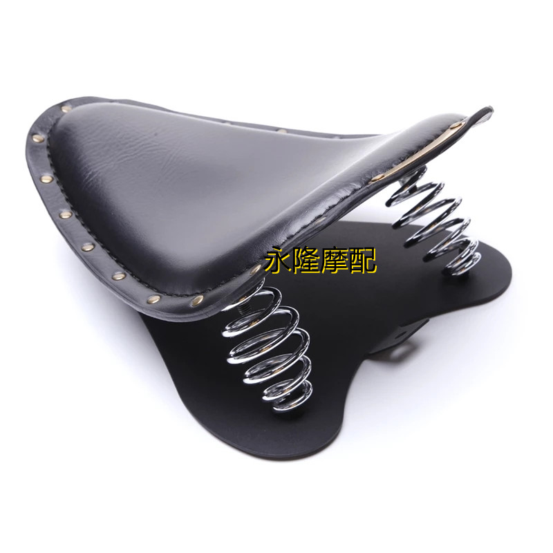哈雷巡航太子车改装坐垫 复古铜钉铆钉座包 摩托弹簧皮坐单坐包