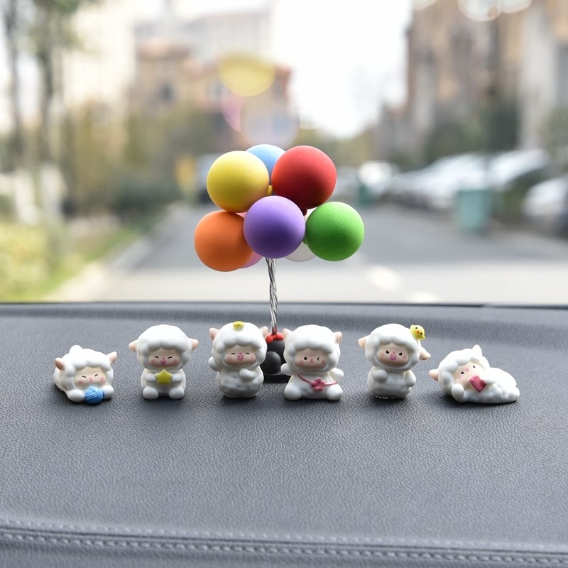 汽车中控屏幕电脑显示器可爱小羊车载车内装饰用品摆件减压小公仔