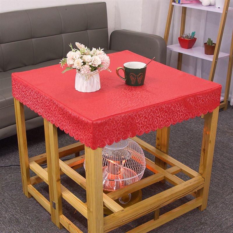 烤火桌罩电炉罩正方形防水防油防烫免息桌布皮罩长方形茶几布罩