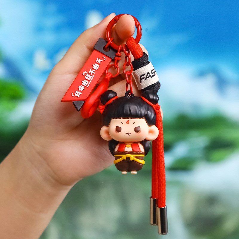 独家[火爆精品挂件]哪吒敖丙魔娃崛起电影同款钥匙扣书包挂件