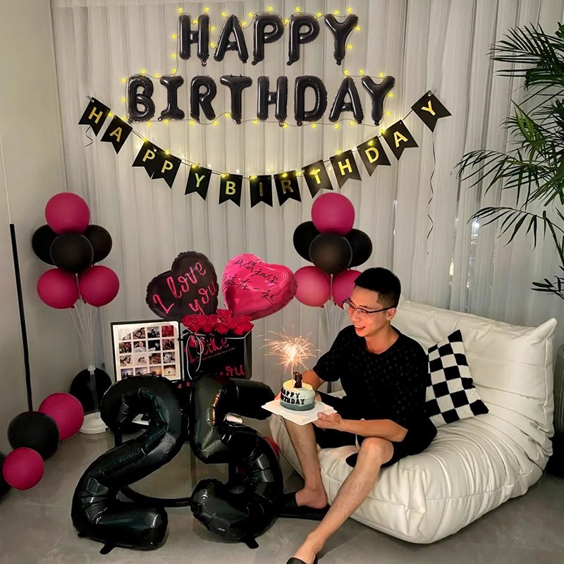 男士生日布置气球惊喜30岁