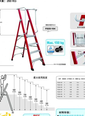 0大-010工作2502525 F锚 F9-玻璃钢7锚梯子 -金梯8F1010平台金