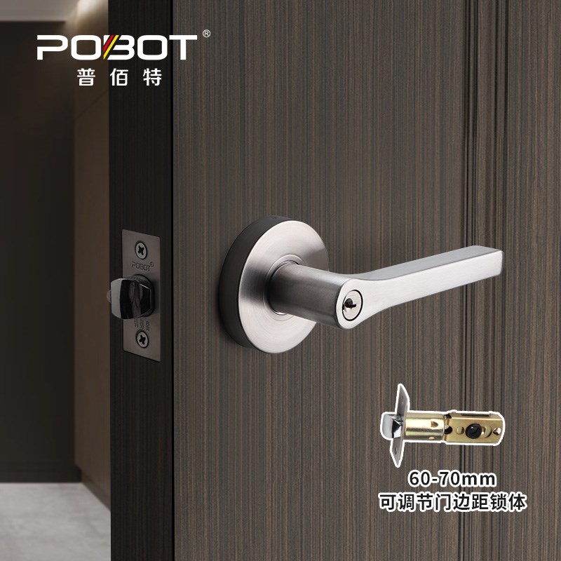 不锈钢三杆锁球形门锁静音房门锁室内F单舌执手锁卫生间锁具通用