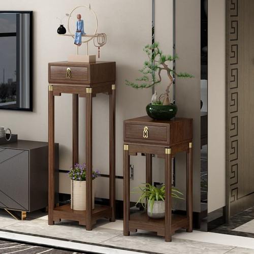 茶叶柜茶架轻奢台式抽屉新中式盆景竹子博古架花架放茶叶置物柜