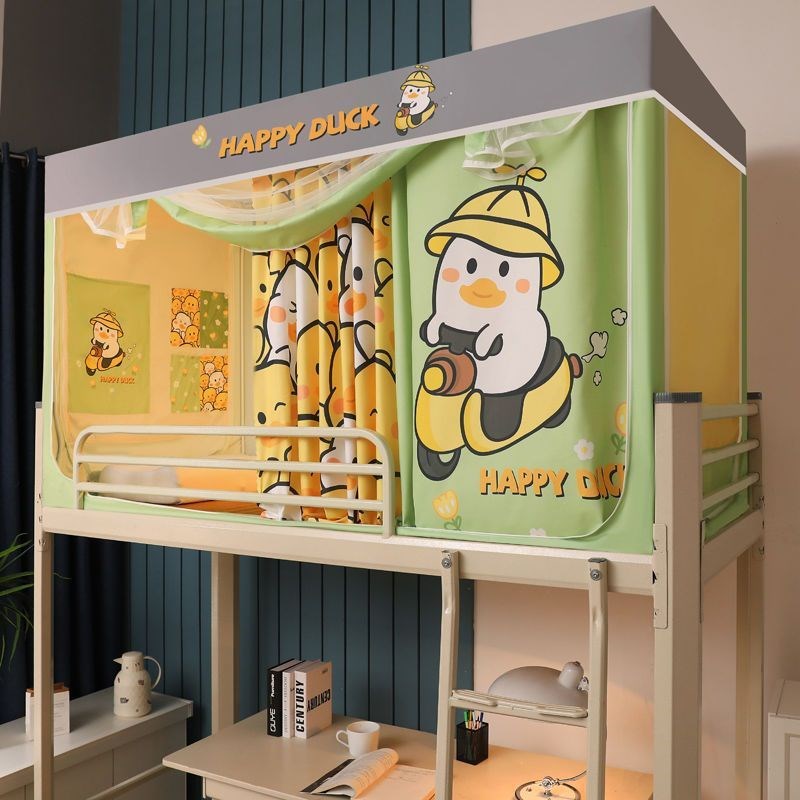 lm6蚊帐学生宿舍新款一体t式三开门上铺下铺2023遮光床帘单人带支