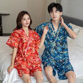 大码 亲子装 纯棉加肥浴服足疗按摩桑拿服 情侣开衫 汗蒸服女纯棉男士