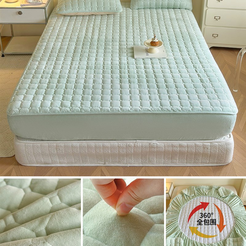 床笠冬季加绒牛奶绒床罩床垫保护罩珊瑚绒全包单件20U25新款床单