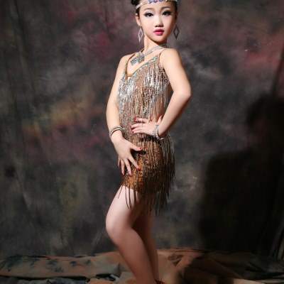 路其尔￥新款拉丁舞表演服比赛服装国标舞花服主打款珠管L-1836