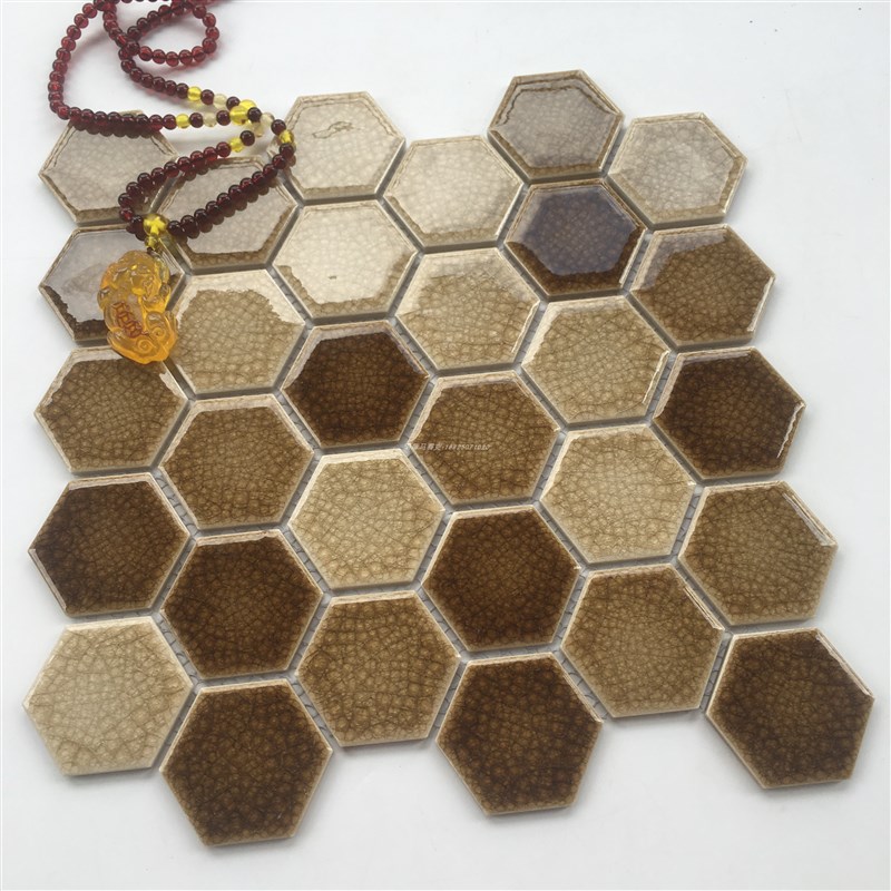 现代简约陶瓷砖冰裂六角马赛克阳B台吧台厨房卫生间玄关电视背景