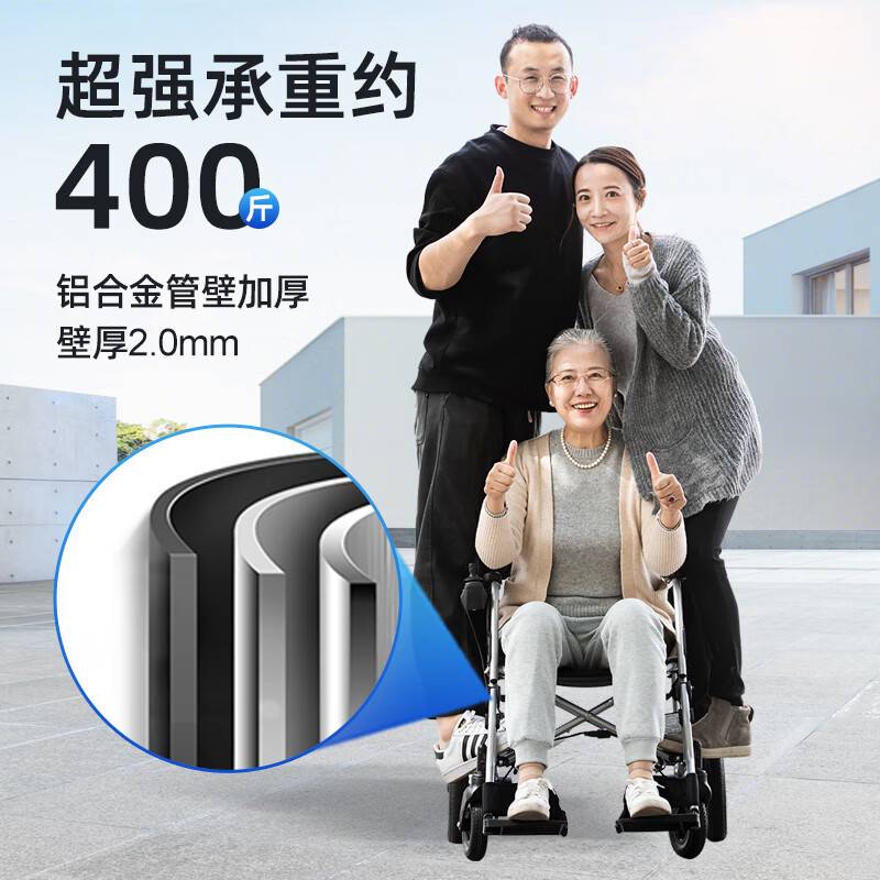 互邦外贸出口D3-A超轻12.5kg电动轮椅可上飞机长续航代步残疾车