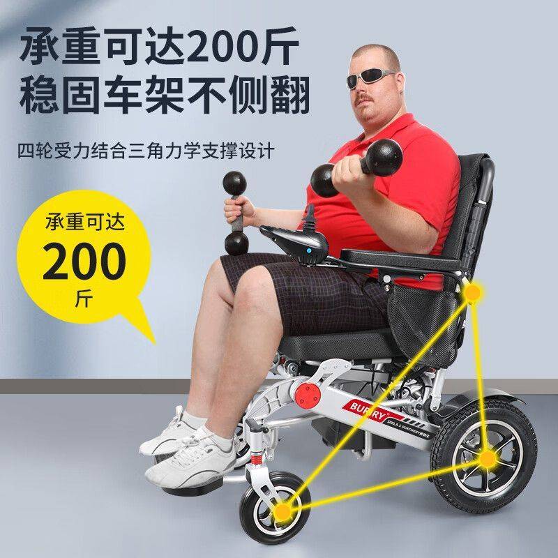 电动后躺折叠轮椅老人专用代步车残疾人智能全自动助力车轻松上坡