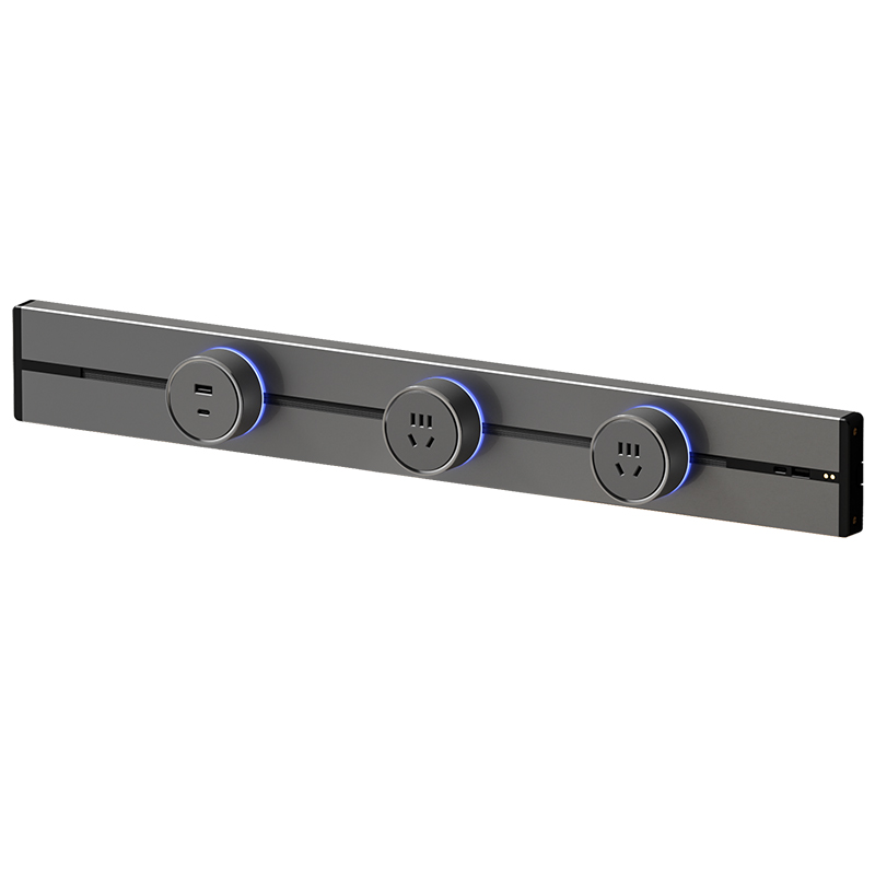 赛尔玛可移动轨道插座家用电力导轨插座厨房餐边柜U滑动式插排明