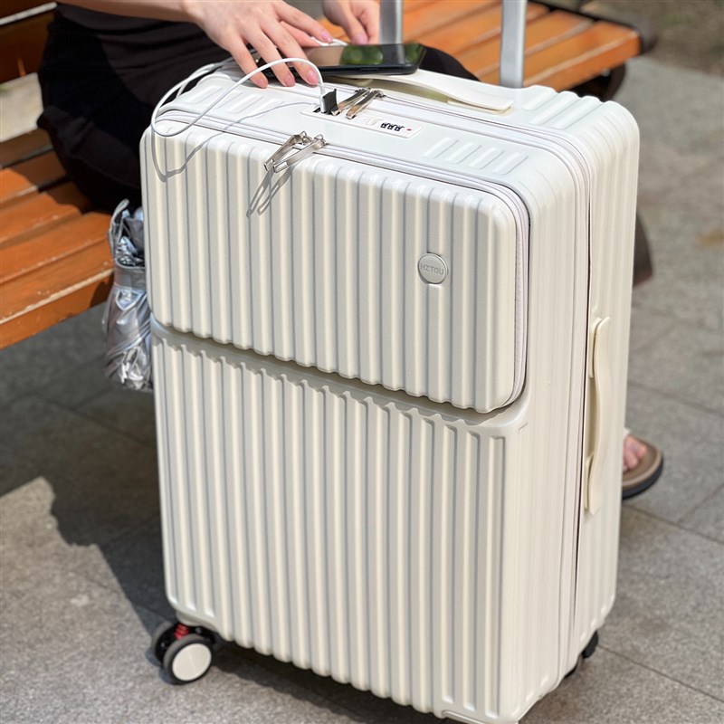 前开口行李箱女多功能拉杆箱20x25新款20寸登机箱密码旅行密码皮
