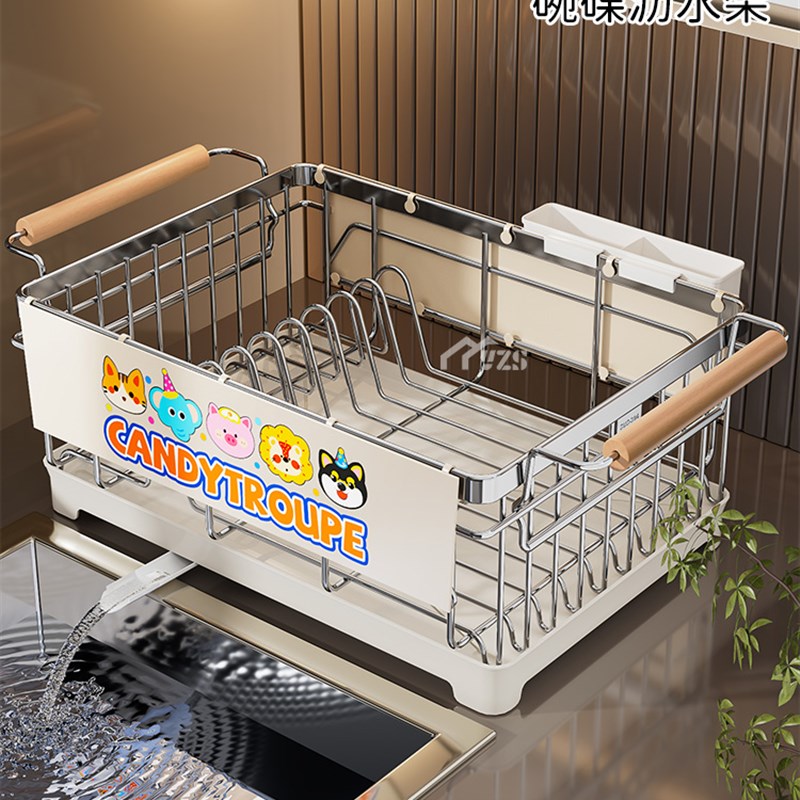 304不锈钢碗碟收纳架q沥水碗盘放碗碟子盘子碗架厨房置物架多功能
