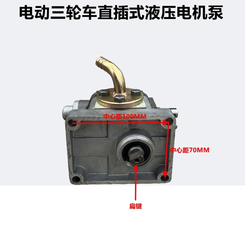 电动三轮车扁键直插式液压泵右旋油泵液压自卸翻斗电机泵动力机泵