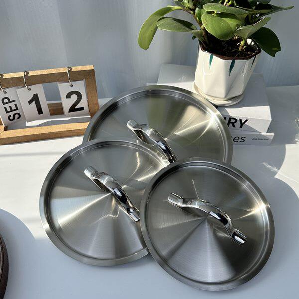 德国304不锈钢盖子下沉式锅盖全钢盖奶锅汤锅煎锅盖内径16--28cm