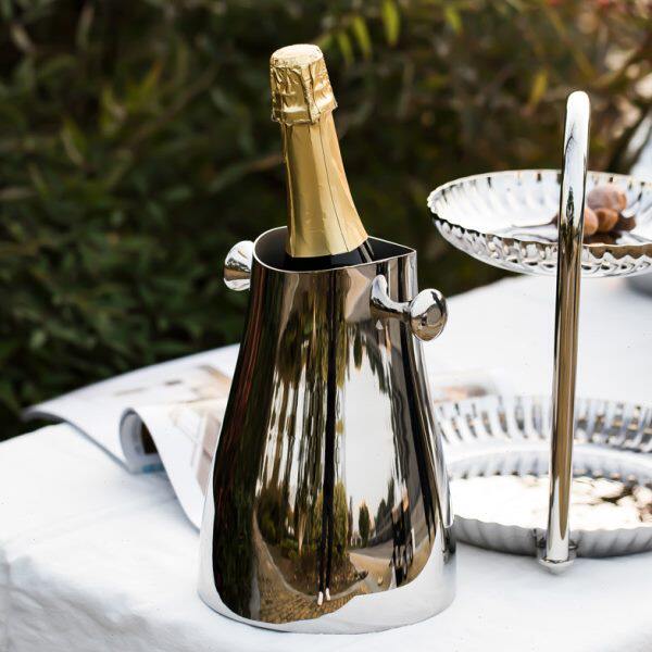 双耳不锈钢冰酒桶轻奢红酒冰镇酒桶北欧风格台面装饰冰酒器