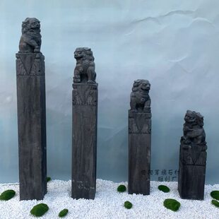石雕拴马桩仿古青石栓马桩狮子户外庭酒店门口枯山水石柱子拴马桩